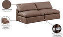 Meridian Furniture - Comfy 78" Brown Vegan Leather Upholstered 2pc. Armless Sofa - 188Brown-S78 - GreatFurnitureDeal