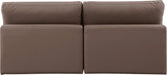 Meridian Furniture - Comfy 78" Brown Vegan Leather Upholstered 2pc. Armless Sofa - 188Brown-S78 - GreatFurnitureDeal