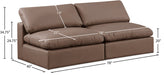 Meridian Furniture - Comfy 78" Brown Vegan Leather Upholstered 2pc. Armless Sofa - 188Brown-S78 - GreatFurnitureDeal