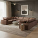 Meridian Furniture - Comfy 158" Brown Vegan Leather Upholstered 8pc. Sectional - 188Brown-Sec8A - GreatFurnitureDeal