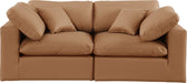 Meridian Furniture - Comfy 80" Cognac Vegan Leather Upholstered 2pc. Sofa - 188Cognac-S80 - GreatFurnitureDeal