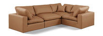 Meridian Furniture - Comfy 119" Cognac Vegan Leather Upholstered 4pc. Sectional - 188Cognac-Sec4C - GreatFurnitureDeal