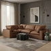 Meridian Furniture - Comfy 119" Cognac Vegan Leather Upholstered 4pc. Sectional - 188Cognac-Sec4C - GreatFurnitureDeal