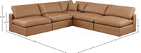 Meridian Furniture - Comfy 118" Cognac Vegan Leather Upholstered 5pc. Sectional - 188Cognac-Sec5B - GreatFurnitureDeal