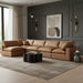 Meridian Furniture - Comfy 158" Cognac Vegan Leather Upholstered 5pc. Sectional - 188Cognac-Sec5D - GreatFurnitureDeal
