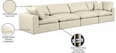 Meridian Furniture - Comfy 158" Cream Vegan Leather Upholstered 4pc. Sofa - 188Cream-S158 - GreatFurnitureDeal