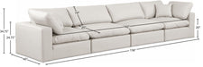 Meridian Furniture - Comfy 158" Cream Vegan Leather Upholstered 4pc. Sofa - 188Cream-S158 - GreatFurnitureDeal