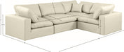 Meridian Furniture - Comfy 119" Cream Vegan Leather Upholstered 4pc. Sectional - 188Cream-Sec4C - GreatFurnitureDeal