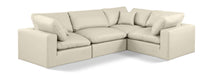 Meridian Furniture - Comfy 119" Cream Vegan Leather Upholstered 4pc. Sectional - 188Cream-Sec4C - GreatFurnitureDeal