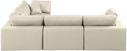 Meridian Furniture - Comfy 119" Cream Vegan Leather Upholstered 4pc. Sectional - 188Cream-Sec4C - GreatFurnitureDeal