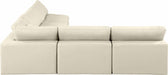 Meridian Furniture - Comfy 118" Cream Vegan Leather Upholstered 5pc. Sectional - 188Cream-Sec5B - GreatFurnitureDeal