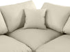 Meridian Furniture - Comfy 118" Cream Vegan Leather Upholstered 5pc. Sectional - 188Cream-Sec5B - GreatFurnitureDeal