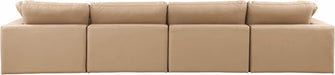 Meridian Furniture - Comfy 158" Tan Vegan Leather Upholstered 4pc. Sofa - 188Tan-S158 - GreatFurnitureDeal