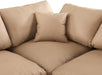 Meridian Furniture - Comfy 119" Tan Vegan Leather Upholstered 4pc. Sectional - 188Tan-Sec4B - GreatFurnitureDeal