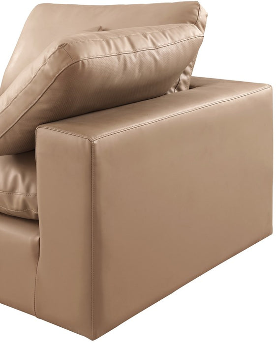 Meridian Furniture - Comfy 119" Tan Vegan Leather Upholstered 4pc. Sectional - 188Tan-Sec4B - GreatFurnitureDeal