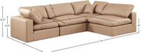 Meridian Furniture - Comfy 119" Tan Vegan Leather Upholstered 4pc. Sectional - 188Tan-Sec4B - GreatFurnitureDeal