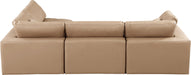 Meridian Furniture - Comfy 119" Tan Vegan Leather Upholstered 4pc. Sectional - 188Tan-Sec4B - GreatFurnitureDeal