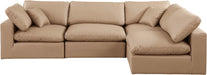 Meridian Furniture - Comfy 119" Tan Vegan Leather Upholstered 4pc. Sectional - 188Tan-Sec4B - GreatFurnitureDeal