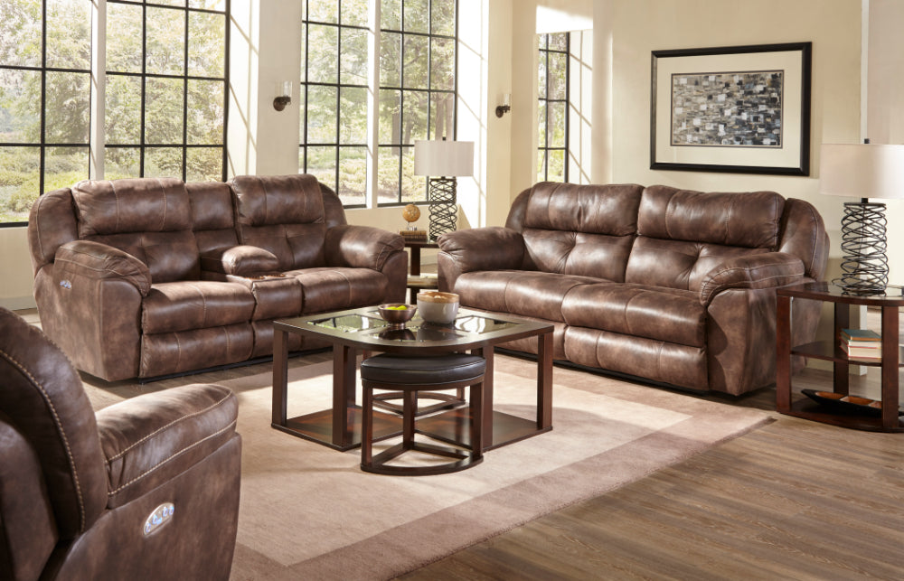 Catnapper - Ferrington 2 Piece Power Headrest Power Lay Flat Reclining Sofa Set in Dusk - 61891-2SET - GreatFurnitureDeal