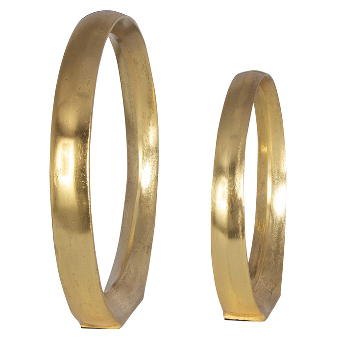 Uttermost - Jimena Gold Ring Sculptures Set/2 - 18961 - GreatFurnitureDeal