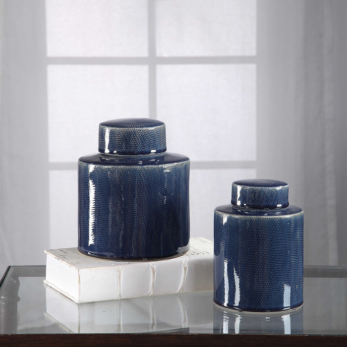 Uttermost - Saniya Blue Containers, S/2 - 18989 - GreatFurnitureDeal