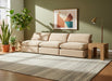 Meridian Furniture - Comfy 117" Beige Velvet Upholstered 3pc. Armless Sofa - 189Beige-S117 - GreatFurnitureDeal