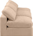 Meridian Furniture - Comfy 117" Beige Velvet Upholstered 3pc. Armless Sofa - 189Beige-S117 - GreatFurnitureDeal