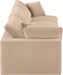 Meridian Furniture - Comfy 119" Beige Velvet Upholstered 3pc. Sofa - 189Beige-S119 - GreatFurnitureDeal