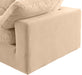 Meridian Furniture - Comfy 119" Beige Velvet Upholstered 3pc. Sofa - 189Beige-S119 - GreatFurnitureDeal