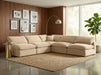 Meridian Furniture - Comfy 118" Beige Velvet Upholstered 5pc. Sectional - 189Beige-Sec5B - GreatFurnitureDeal