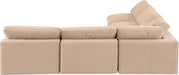 Meridian Furniture - Comfy 118" Beige Velvet Upholstered 5pc. Sectional - 189Beige-Sec5B - GreatFurnitureDeal