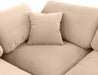 Meridian Furniture - Comfy 158" Beige Velvet Upholstered 5pc. Sectional - 189Beige-Sec5D - GreatFurnitureDeal