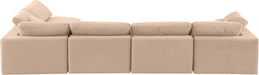 Meridian Furniture - Comfy 158" Beige Velvet Upholstered 5pc. Sectional - 189Beige-Sec5D - GreatFurnitureDeal