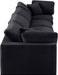 Meridian Furniture - Comfy 158" Black Velvet Upholstered 4pc. Sofa - 189Black-S158 - GreatFurnitureDeal