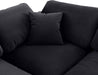 Meridian Furniture - Comfy 158" Black Velvet Upholstered 4pc. Sofa - 189Black-S158 - GreatFurnitureDeal