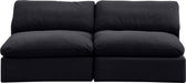 Meridian Furniture - Comfy 78" Black Velvet Upholstered 2pc. Armless Sofa - 189Black-S78 - GreatFurnitureDeal