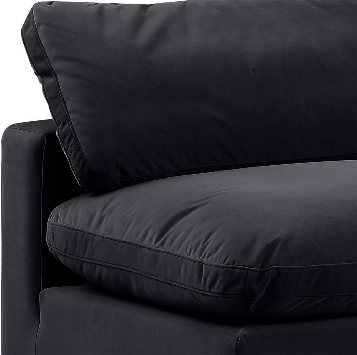 Meridian Furniture - Comfy 78" Black Velvet Upholstered 2pc. Armless Sofa - 189Black-S78 - GreatFurnitureDeal