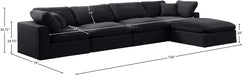 Meridian Furniture - Comfy 158" Black Velvet Upholstered 5pc. Sectional - 189Black-Sec5A - GreatFurnitureDeal