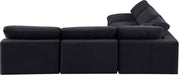 Meridian Furniture - Comfy 118" Black Velvet Upholstered 5pc. Sectional - 189Black-Sec5B - GreatFurnitureDeal