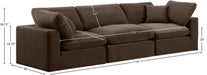 Meridian Furniture - Comfy 119" Brown Velvet Upholstered 3pc. Sofa - 189Brown-S119 - GreatFurnitureDeal
