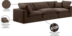 Meridian Furniture - Comfy 119" Brown Velvet Upholstered 3pc. Sofa - 189Brown-S119 - GreatFurnitureDeal