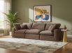 Meridian Furniture - Comfy 119" Brown Velvet Upholstered 3pc. Sofa - 189Brown-S119 - GreatFurnitureDeal