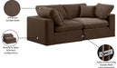 Meridian Furniture - Comfy 80" Brown Velvet Upholstered 2pc. Sofa - 189Brown-S80 - GreatFurnitureDeal