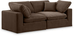 Meridian Furniture - Comfy 80" Brown Velvet Upholstered 2pc. Sofa - 189Brown-S80 - GreatFurnitureDeal