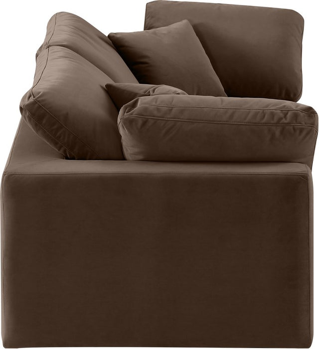 Meridian Furniture - Comfy 80" Brown Velvet Upholstered 2pc. Sofa - 189Brown-S80 - GreatFurnitureDeal