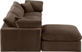 Meridian Furniture - Comfy 119" Brown Velvet Upholstered 4pc. Sectional - 189Brown-Sec4A - GreatFurnitureDeal