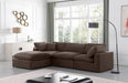 Meridian Furniture - Comfy 119" Brown Velvet Upholstered 4pc. Sectional - 189Brown-Sec4A - GreatFurnitureDeal
