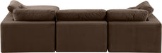 Meridian Furniture - Comfy 119" Brown Velvet Upholstered 4pc. Sectional - 189Brown-Sec4A - GreatFurnitureDeal