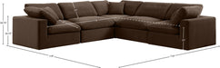 Meridian Furniture - Comfy 119" Brown Velvet Upholstered 5pc. Sectional - 189Brown-Sec5C - GreatFurnitureDeal