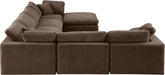 Meridian Furniture - Comfy 158" Brown Velvet Upholstered 7pc. Sectional - 189Brown-Sec7A - GreatFurnitureDeal